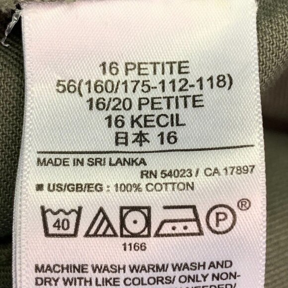 Gap Women's Loose Khaki Wide Leg Cropped Flat Front Chinos Size 16P - Picture 9 of 14